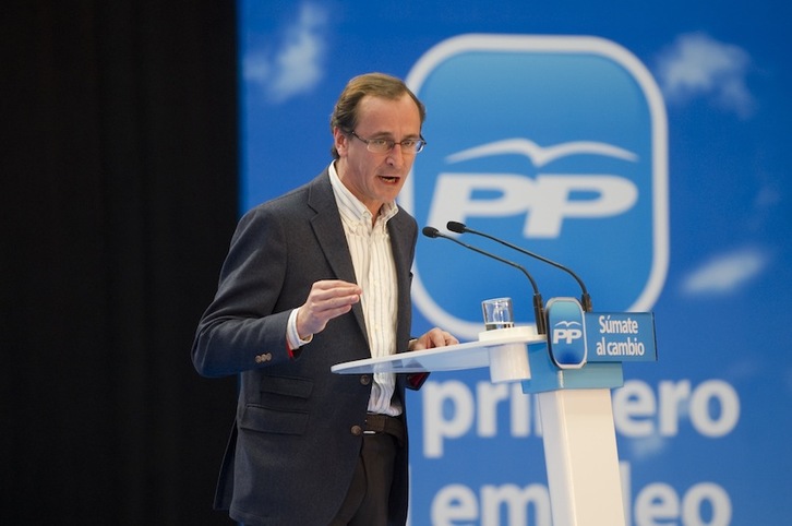 El portavoz del PP en el Congreso español, Alfonso Alonso. (Juanan RUIZ/ARGAZKI PRESS)