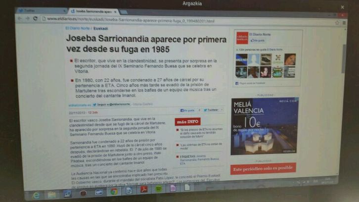 Captura de pantalla de la noticia que ha difundido por error el medio eldiario.es