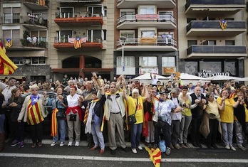 Imagen de la cadena humana del día de la Diada. (Albert GARCÍA)