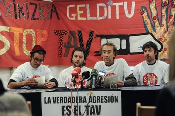 Los cuatro condenados han comparecido en Iruñea. (Jagoba MANTEROLA/ARGAZKI PRESS)