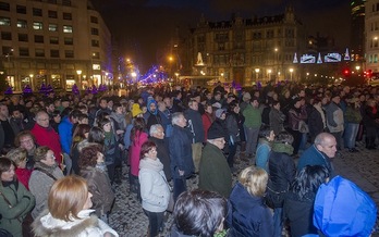 Concentración en la Plaza Elíptica de Bilbo. (Luis JAUREGIALTZO/ARGAZKI PRESS)