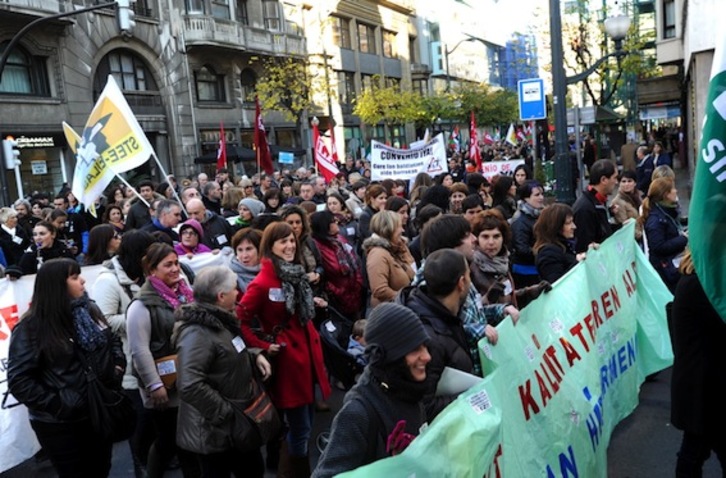Manifestación de los trabajadores de la enseñanza concertada en Bilbo. (Marisol RAMÍREZ/ARGAZKI PRESS)