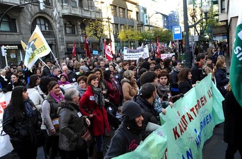 Manifestación de los trabajadores de la enseñanza concertada. (ARGAZKI PRESS)