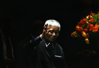 El presidente de EEUU, Barack Obama, durante su discurso sobre Mandela. (Brendan SMIALOWSKI / AFP PHOTO)