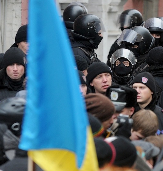 Una protesta de opositores al Gobierno de Kiev. (Viktor DRACHEV/AFP) 