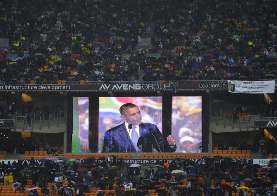 Obama, durante su intervención en la ceremonia. (Odd ANDERSEN/AFP)