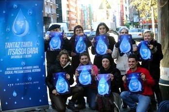 Comparecencia para convocar oficialmente la movilización del 11 de enero. (ARGAZKI PRESS)