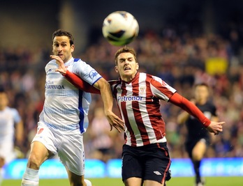 Ibai Gomez, pasa den apirilean, Granadaren aurkako neurketan. (Luis JAUREGIALTZO/ARGAZKI PRESS)