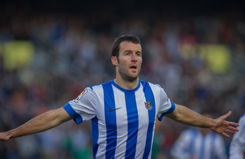 Agirretxek bi gol egin ditu. (Andoni CANELLADA / ARGAZKI PRESS)