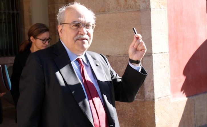 El conseller de Economía, Andreu Mas-Colell, durante la presentación de los presupuestos, cuya aprobación tendrá que esperar. (PARLAMENT)