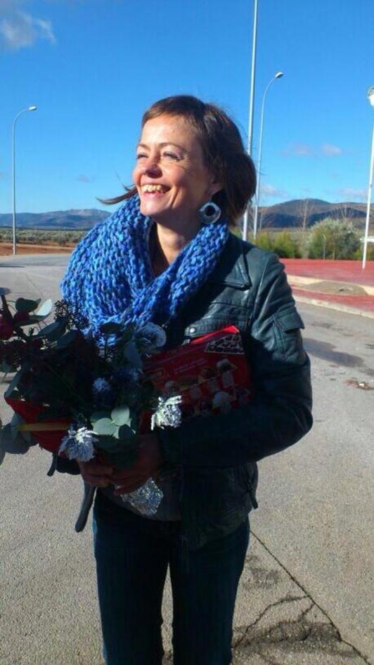 Ana Lizarralde, espetxetik atera berritan. (@jagobZ)