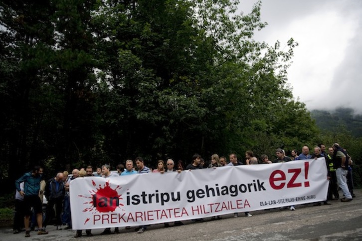 Una concentración contra los accidentes laborales. (Juan Carlos RUIZ/ARGAZKI PRESS)