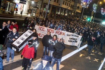 TCCko langileek manifestazioa egin zuten joan zen larunbatean. (Iñigo URIZ/ARGAZKI PRESS)