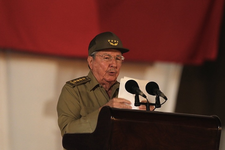 Raúl Castro, durante su discurso. (Alejandro ERNESTO/AFP) 