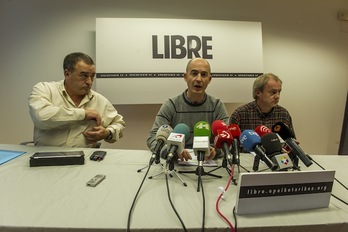 Landa, Del Bado Y Gorrotxategi, durante su comparecencia. (Monika DEL VALLE / ARGAZKI PRESS)