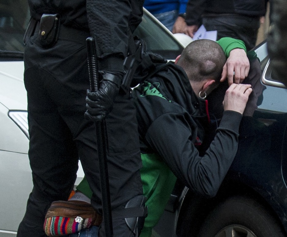 El porrazo de la Ertzaintza provocó un gran chichón en la cabeza del joven. (Monika DEL VALLE/ARGAZKI PRESS)