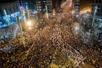 Panorámica de la histórica manifestación de Bilbo. (ARGAZKI PRESS)