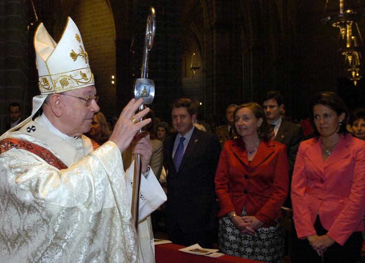 Fernando Sebastián el día en el que se despidió de sus fieles. (Lander FERNA´NDEZ ARROYABE / ARGAZKI PRESS)