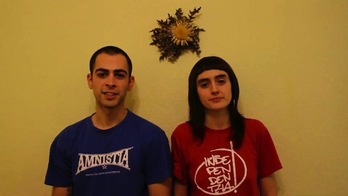 Unai Ruiz y Goizane Pinedo, en una captura del vídeo remitido a NAIZ.