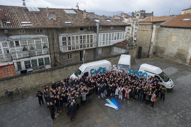 ‘Eskutik Eskura’ ekimenaren aurkezpena Gasteizko Villasuso jauregian. (Juanan RUIZ/ARGAZKI PRESS)