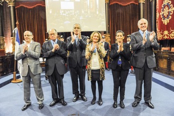 Los premiados con la medalla al mérito ciudadano. (Gorka RUBIO / ARGAZKI PRESS)