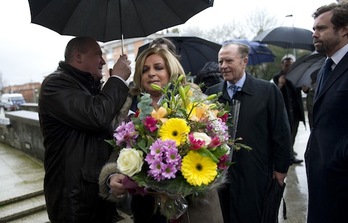 Consuelo Ordóñez, el pasado jueves, durante la ofrenda floral en memoria de Gregorio Ordóñez. (Juan Carlos RUIZ/ARGAZKI PRESS)