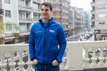 El esquiador Paul de la Cuesta ha comparecido en Donostia. (Andoni CANELLADA/ARGAZKI PRESS)