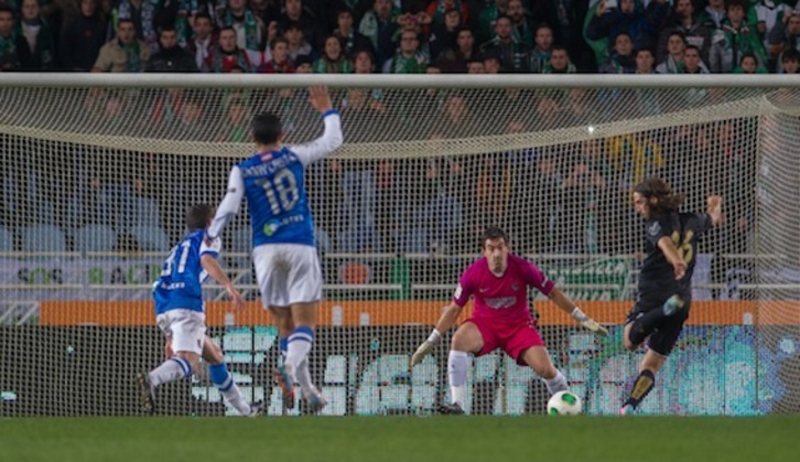 Joaneko partidan, 3-1 irabazi zion Realak Kantabriako taldeari. (Andoni CANELLADA/ARGAZKI PRESS)