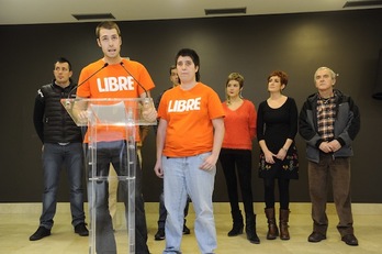 Presentación del alegato, en Donostia. (Jon URBE/ARGAZKI PRESS)