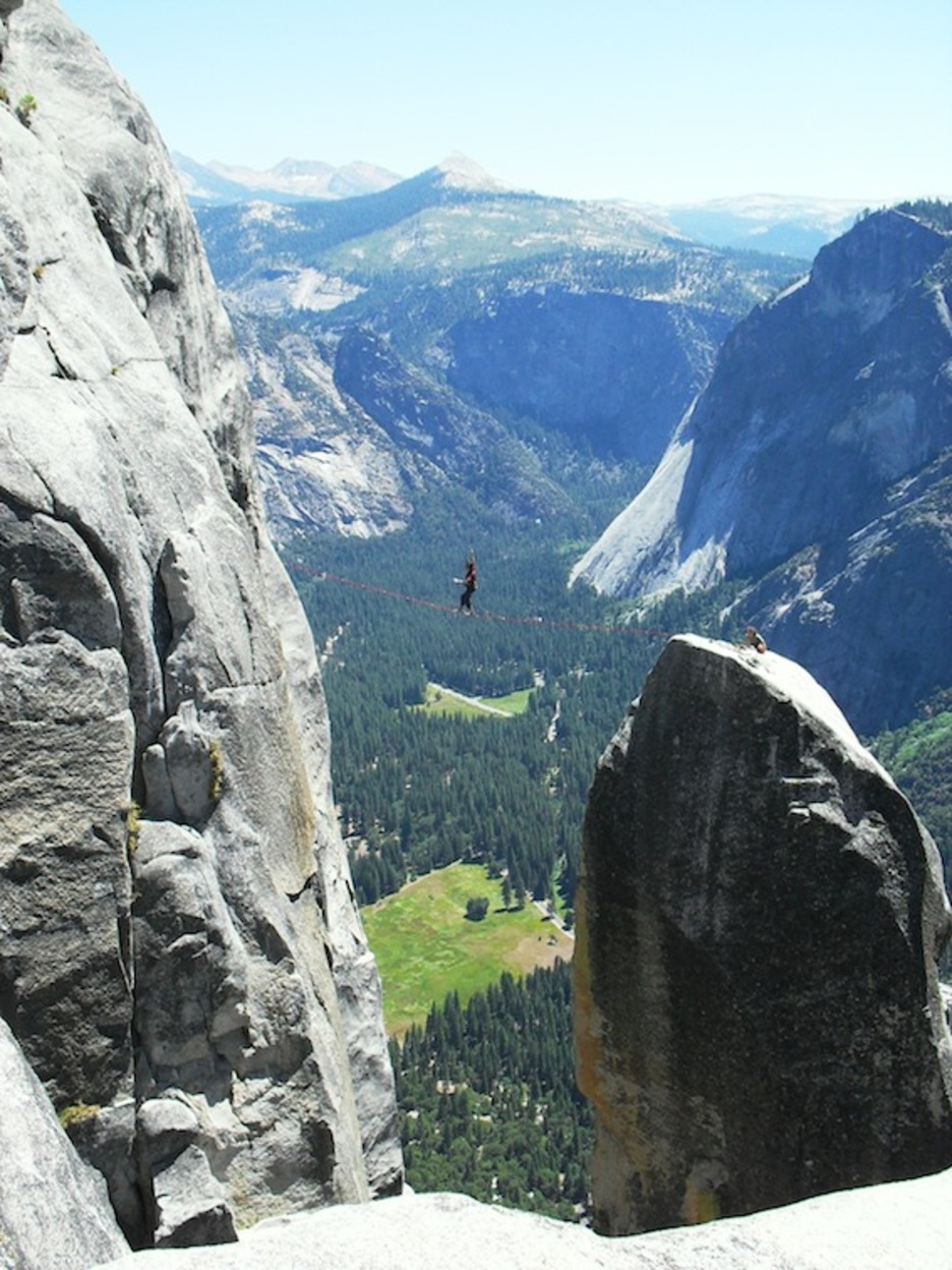 Txirrita, Ajillo eta Txefe Hormaetxe, Yosemiten, Lost Arrow zeharkatzen. (GAUR8)