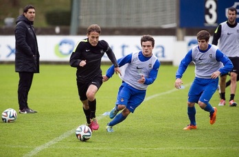 Canales ha entrenado por vez primera en Zubieta. (Juan Carlos RUIZ / ARGAZKI PRESS)