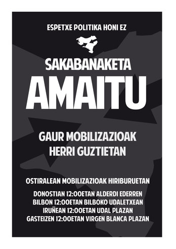 Sakabanaketaren aurkako mobilizazioen afitxa.