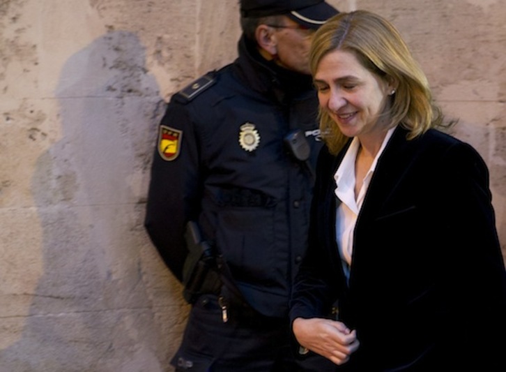 Cristina de Borbón, a la salida de los juzgados de Palma, en febrero. (AFP PHOTO)