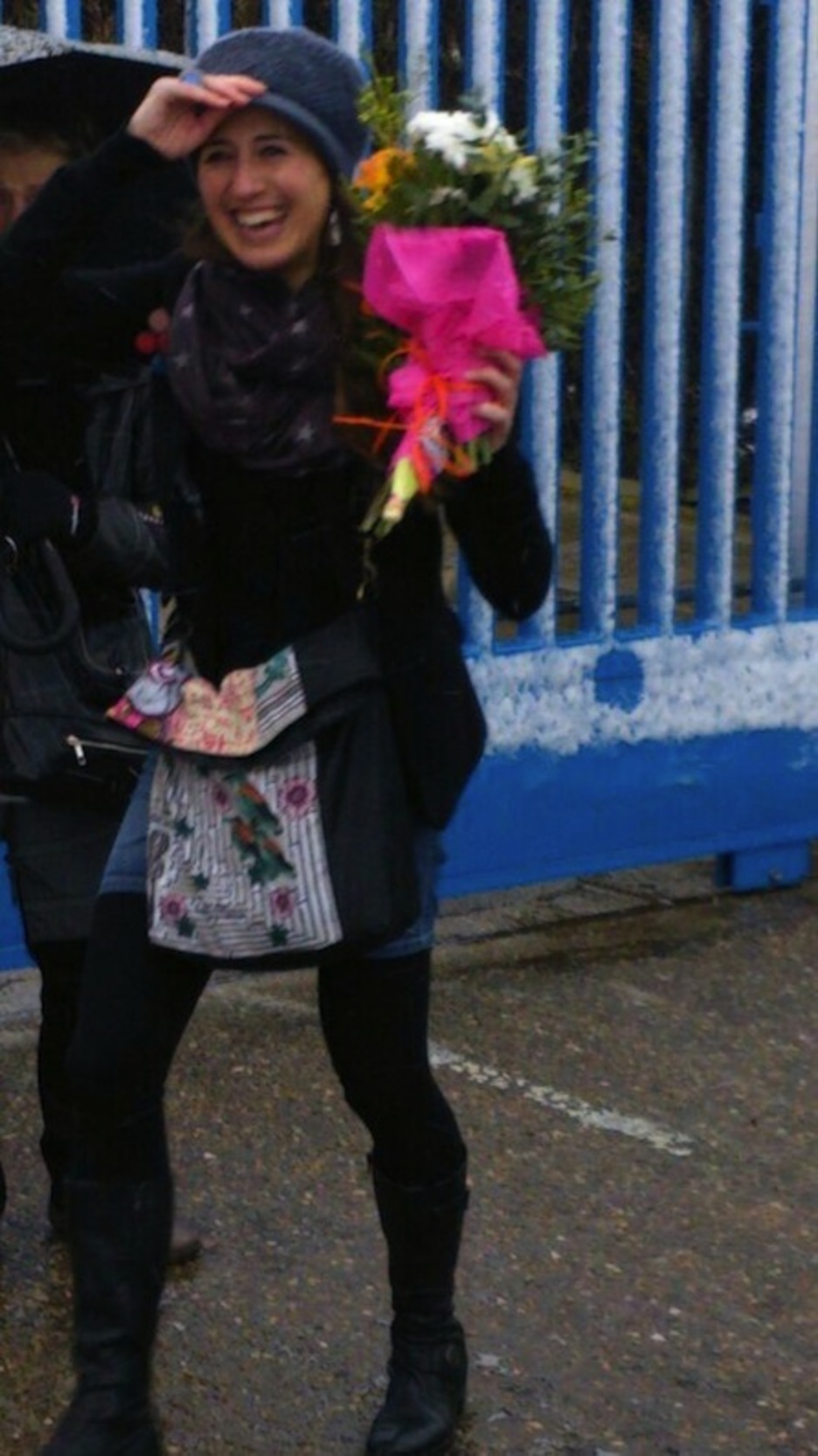 Ainhoa Irastorza, a su salida de la prisión de Valladolid. (NAIZ.INFO)