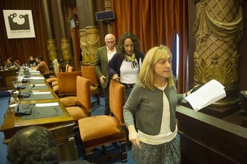 La concejal del PSE Susana García Chueca, durante un pleno municipal. (Gorka RUBIO / ARGAZKI PRESS)