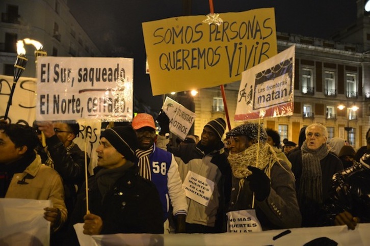 Manifestación celebrada en Madrid por los sucesos de Ceuta. (Gerard JULIEN / AFP PHOTO)
