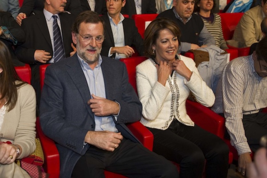 Rajoy y Barcina, juntos en Baluarte en la campaña de las Generales de 2011. (Juanan RUIZ / ARGAZKI PRESS)