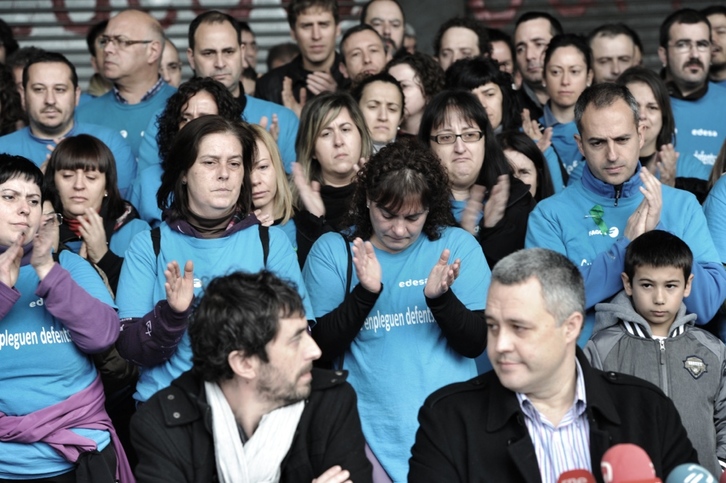 Trabajadores y promotores del plan de viabilidad de Edesa. (ARGAZKI PRESS)