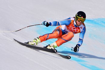 Jansrud durante el descenso. (AFP)