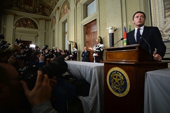 Matteo Renzi ha comparecido ante la prensa tras su reunión con Napolitano. (Filippo MONTEFORTE/AFP PHOTO)