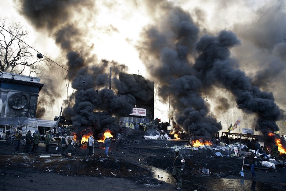 El centro de Kiev es un desolado campo de batalla. (Piero QUARANTA / AFP PHOTO)
