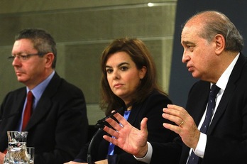 Jorge Fernánez Díaz, durante su comparecencia posterior al Consejo de Ministros. (www.lamoncloa.gob.es)