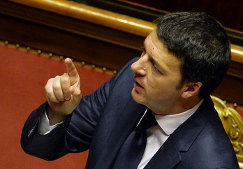 Matteo Renzi, ayer, en el Senado. (Andreas SOLARO/AFP PHOTO)