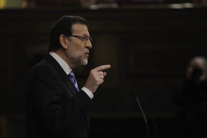 Mariano Rajoy, durante su intervención en el Debate sobre el Estado de la Nación. (J. DANAE / ARGAZKI PRESS)