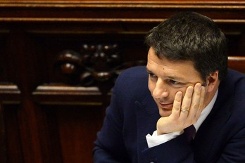 Renzi, en la sesión celebrada en la Cámara de Diputados italiana. (Giuseppe CACACE/AFP)