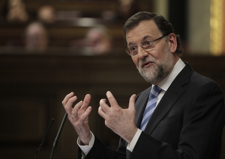 Mariano Rajoy, durante la primera sesión del debate. (J. DANAE/ARGAZKI PRESS)