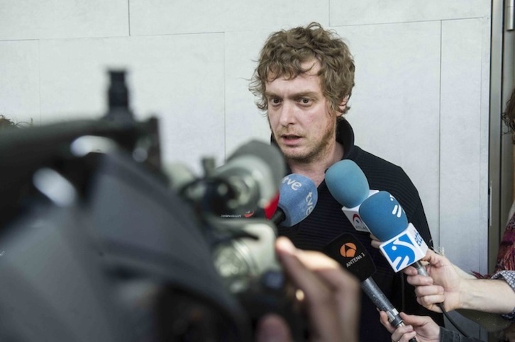 Maiorga Ramírez, en su comparecencia ante los medios. (Jagoba MANTEROLA / ARGAZKI PRESS)
