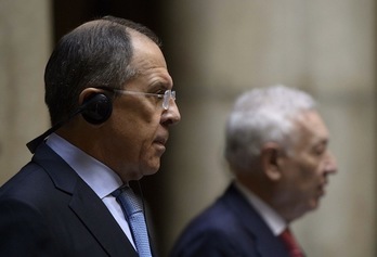 El ministro de Exteriores ruso, Serguei Lavrov. (Dani POZO/AFP PHOTO)