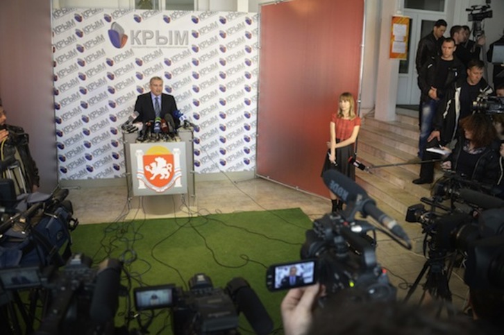 Serguei Axionov, recientemente designado primer ministro de Crimea. (Alexander NEMENOV/AFP PHOTO)