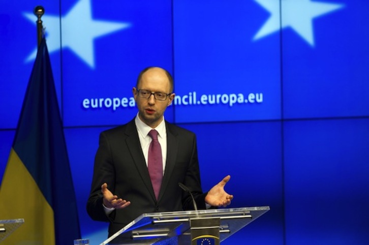 El primer ministro interino de Ucrania, Arseni Yatseniuk. (Alain JOCARD/AFP PHOTO)